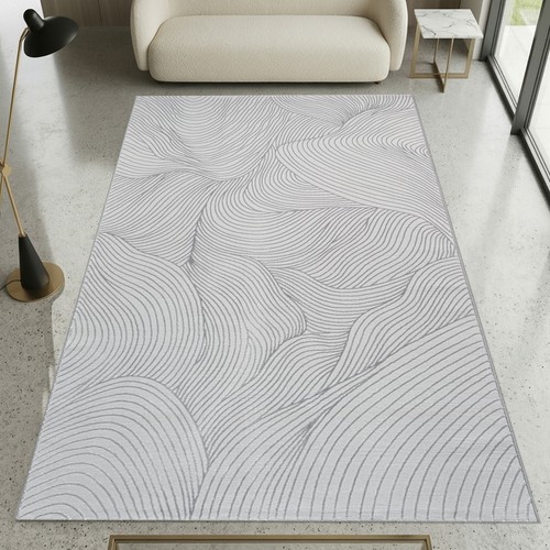 Tapis argent motif structuré