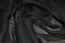 Tissu au mètre Georgette de Soie noire stretch haute couture 