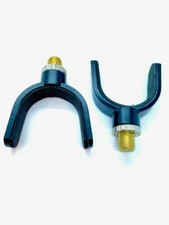 2x Support Canne en métal en forme de U avec coussin en mousse, pêche à la carpe