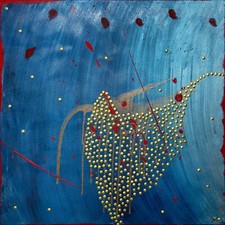 Tableau abstrait "Coeur", art contemporain