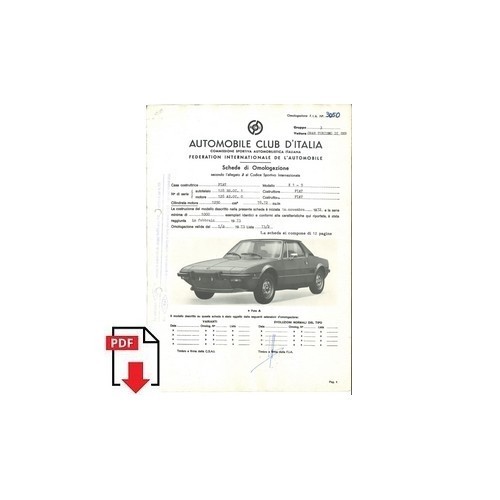 1973 fiat scheda - scheda, di