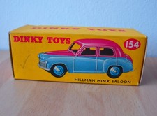 Vintage Dinky Toys 154 Hillman Minx Saloon Cerise/Blue in Original Box