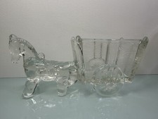 Vintage HORSE PULLED GLASS CART, Candy Maker, Empty Deco Pocket