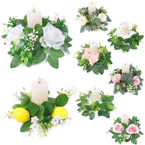 Couronne rose artificielle - rose,