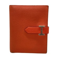 Auth HERMES Bearn Compact - Rose Jaipur Veau Epsom C Bifold Wallet