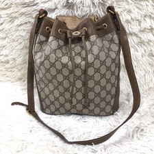 GUCCI Shoulder Bag Drawstring Interlocking Shelley Line GG Pattern From Japan
