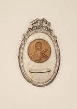 ANTIQUE BENITIER BRONZE MEDAL RUFFONY SIGN  