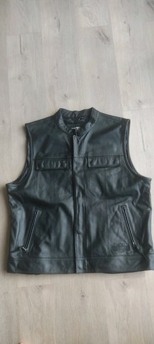 Gilet cuir buffle vintage - cuir,