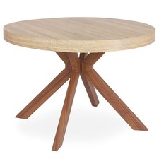 Table Ronde Extensible "Zefane" 160-260cm Naturel