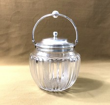 VICTOR SAGLIER Antique Crystal and Silver Metal Cookie Bucket / Cookie Cup