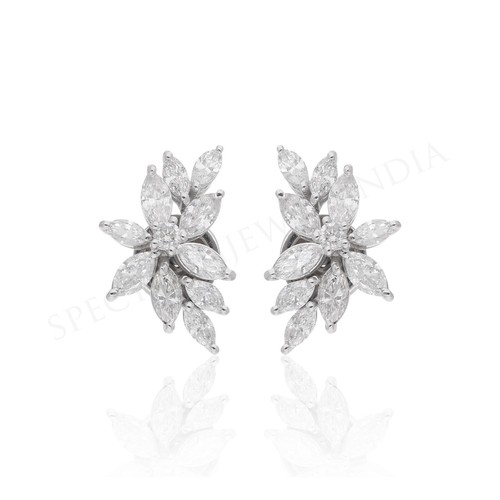 Clou diamant 14k blanc - diamant,