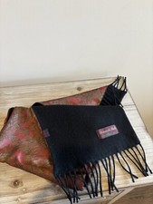 Leonardo Strelli The Silk Rack Wool Scarf Paisley Red And Brown