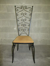 ANTIQUE HAMMERED WROUGHT IRON CHAIR-YEAR 50-BY PIER LUIGI COLLI-ITALY-N°1