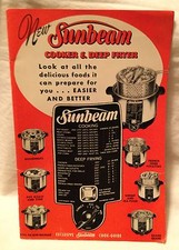 Sunbeam Cooker & Deep Fryer Cook Guide Owner's Manual 1952 Plus Guarantee Card 