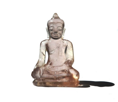 Pink rock crystal buddha - , south
