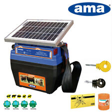 Ensemble Clôture Électrique Avec Recharge Solaire Energizer Ama + Corde + T-Post