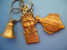 Lot 3 keychains - French pastry - Galette beans - Easter fish bell