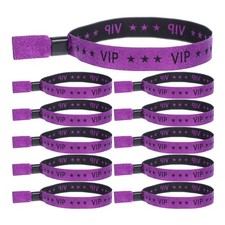  Lot de 20 bracelets VIP violets en tissu pour événements, mariages, concerts,