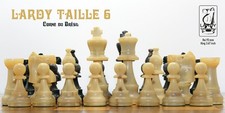 Jeu d'échecs Lardy en corne du Brésil taille 6 - abimé