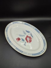 Antique ceramic oval dish, Sarreguemines & Digoin, CAROLE model