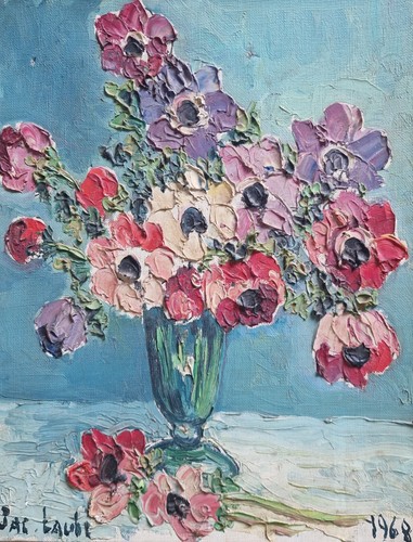 Tableau peinture fleurs année - peinture,