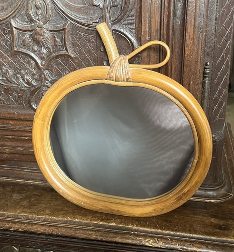 Miroir forme pomme - en, bambou
