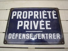 ANCIENNE PLAQUE PROPRIETE