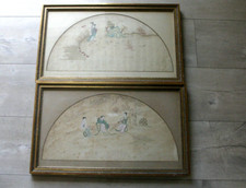 2 Coaster Fan Prints 1900 Japan Very Rare