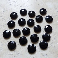 20 LARGE ANTIQUE PARIS JET CABOCHONS BLACK GLASS Round 23mm (18 lots available)