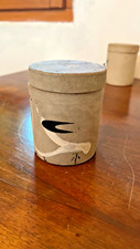 vintage small ceramic pot signed bird