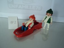 PLAYMOBIL vintage city life sport d'hiver luge rouge enfants set 3327 de 1984 #2