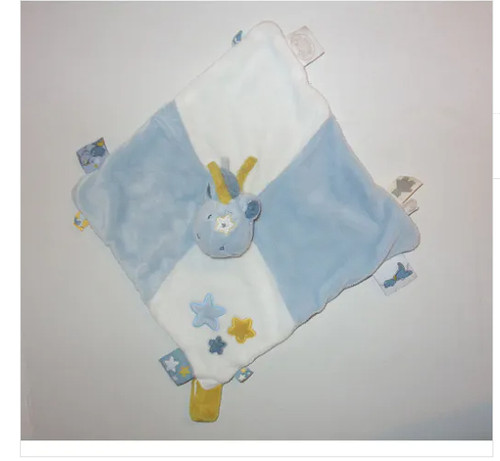 Doudou cheval poney paco bleu - cheval,