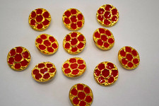 12 boutons dorés emaillés