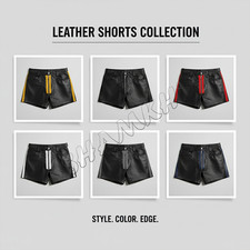 Shorts En Cuir À Rayures De 6