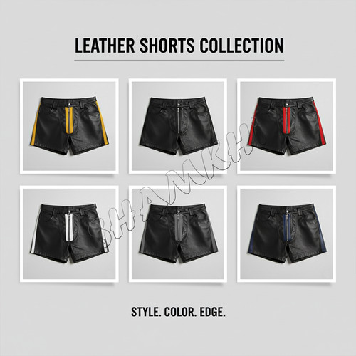Shorts cuir rayures de - en, À