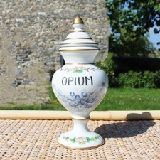 Antique Paris Porcelain Opium Pharmacy Jar