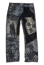 Kosmo Lupo Jeans Mens Blue Denim Embroidered Studded Patchwork Size 34