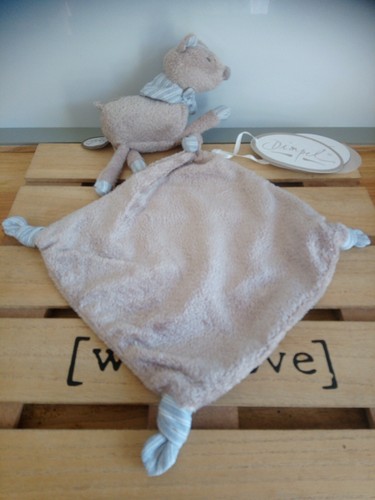 Doudou chien beige - gris, blanc