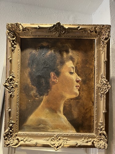 Ancien tableau portrait - tableau, femme