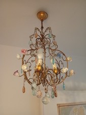 Lustre 3 feux pampilles et