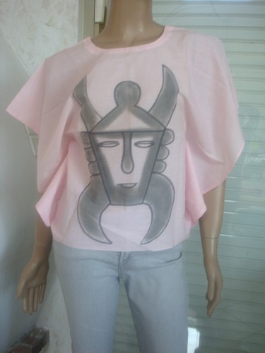 Top blouse rose ethnique - top,