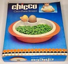 Children’s Dish Set NIB RARE Chicco Warming Plate Spoon Fork Vintage Italy 