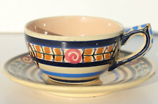 PAUL FOUILLEN - TASSE ET SOUS-TASSE EN FAIENCE DE QUIMPER - D. 17,5 cm