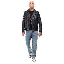 Veste De Motard En Cuir Pour