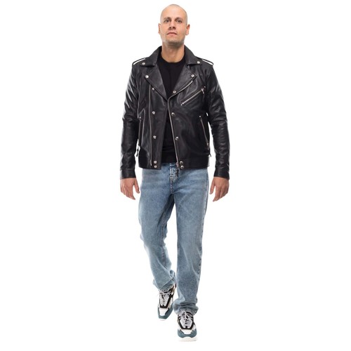 Veste motard cuir pour - de,