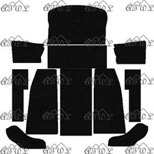 VW BEETLE POST 1967 11 PIECES FULLY TAILORED BLACK CARPET FLOOR MAT SET HEELPAD