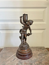 Ancien Sculpture Régule Fille