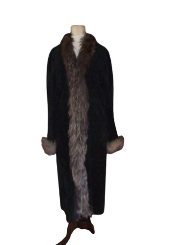 Manteau long daim bleu - long,