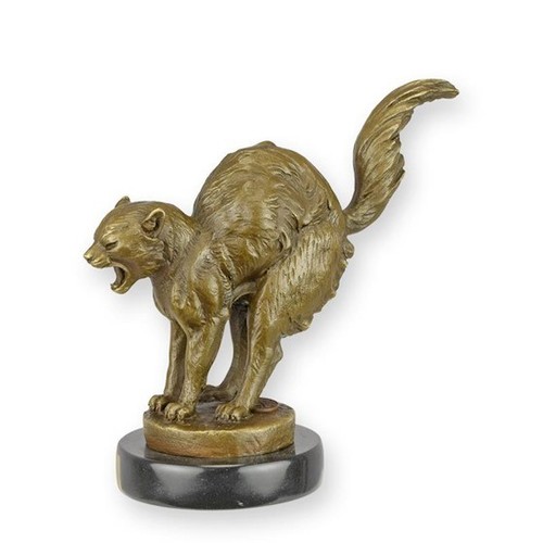 Sculpture chat effrayé - sculpture, en
