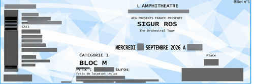 Billet sigur rós lyon - billet, –